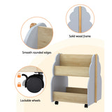 Keezi Kids 2-Tier Double-Sided Bookshelf with 4 Smooth Casters — Allure Home Collections