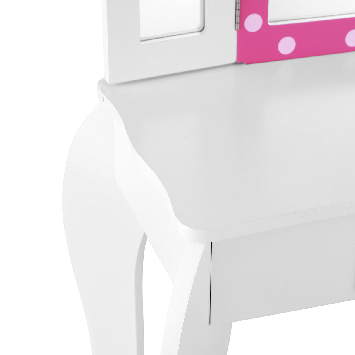 Kids Dressing Table and Stool Set, Three Mirror, Pink