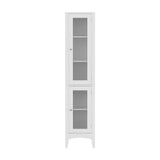 Compton Slim Glass Door Bathroom Tallboy, White image 4