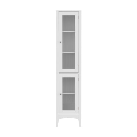 Compton Slim Glass Door Bathroom Tallboy, White image 4