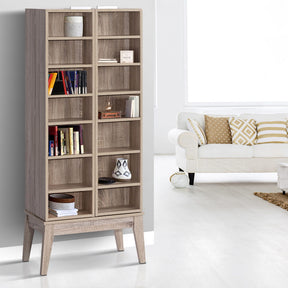 Devizes oak multimedia storage rack for CDs and DVDs