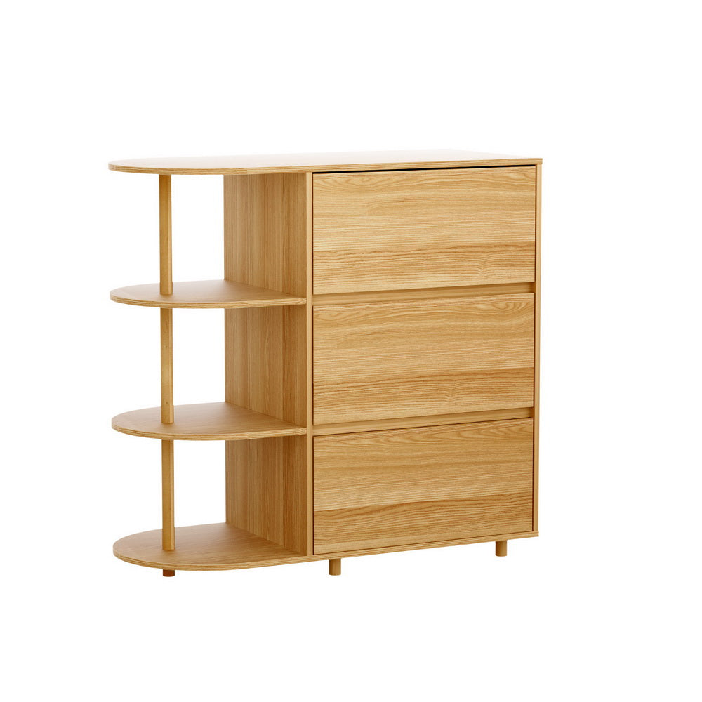 Artiss 3-Drawer Storage Cabinet with 3 Open Shelves in Pine — Allure Home Collections