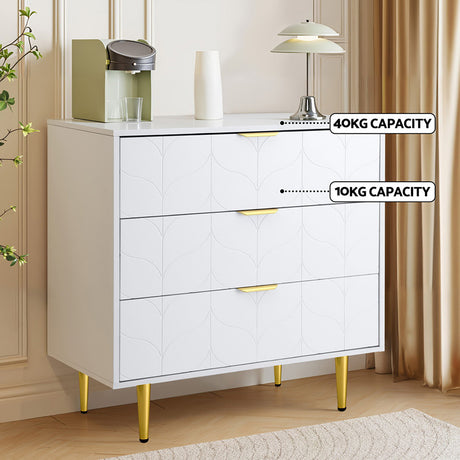 Maldon 3 Drawer Chest of Drawers, White