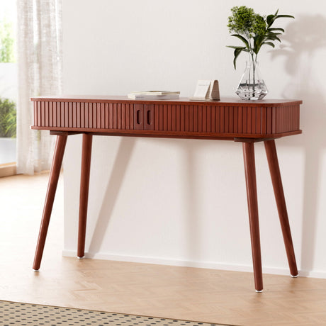 Artiss ARNO 120cm Console Table with 2 Drawers — Particle Board, Pinewood Legs — Allure Home Collections