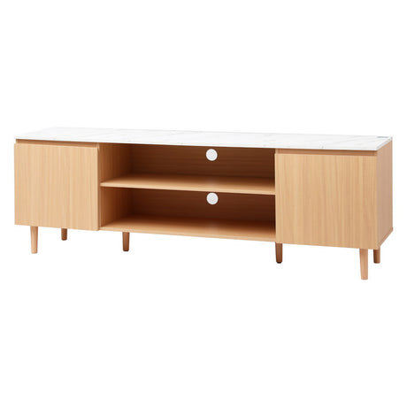 Artiss 180cm Pine and White TV Cabinet with Open Shelves — Allure Home Collections