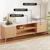 Artiss 180cm Pine and White TV Cabinet with Open Shelves — Allure Home Collections