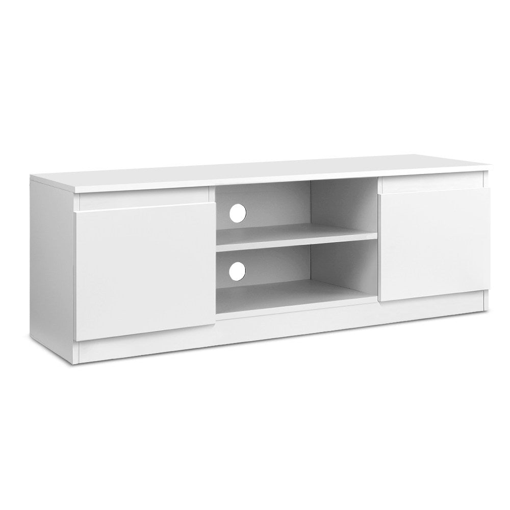 Artiss Anita 120cm White TV Cabinet with Slide-Out Drawers and Open Shelves — Allure Home Collections