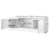 Artiss Anita 120cm White TV Cabinet with Slide-Out Drawers and Open Shelves — Allure Home Collections