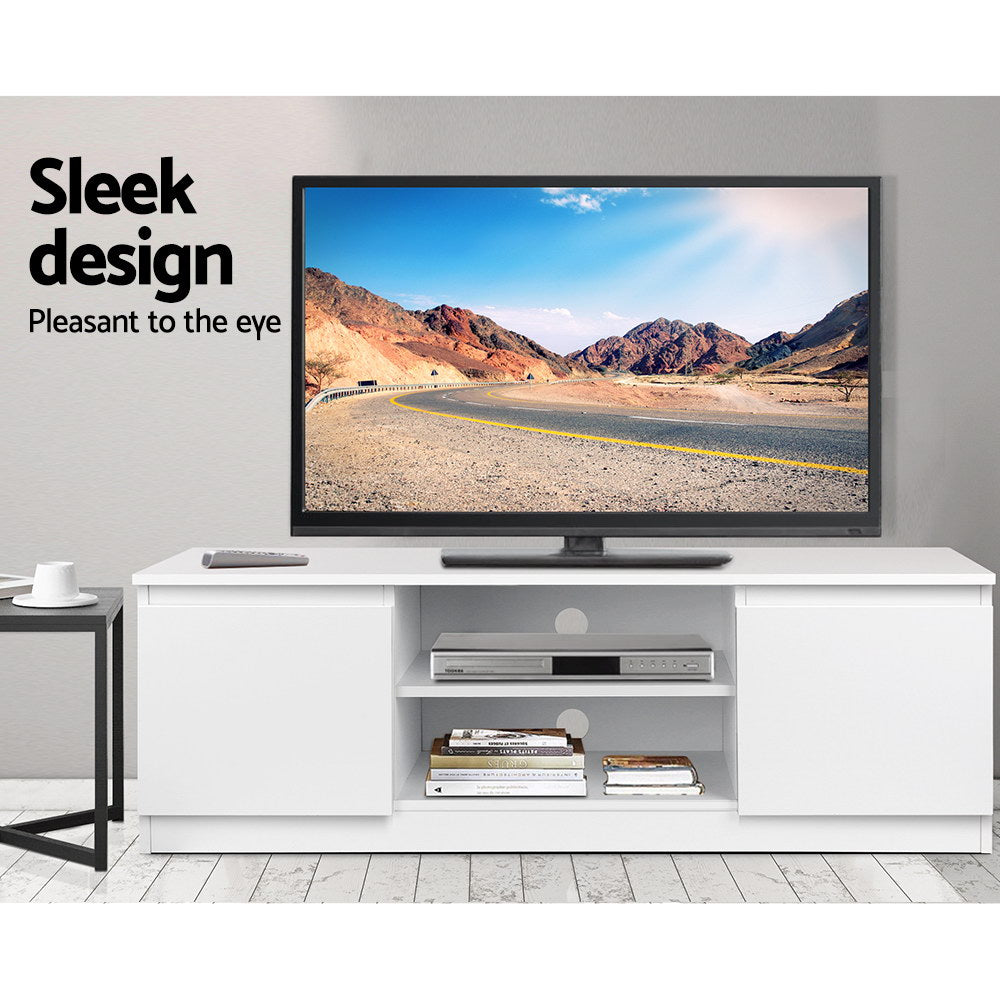 Artiss Anita 120cm White TV Cabinet with Slide-Out Drawers and Open Shelves — Allure Home Collections