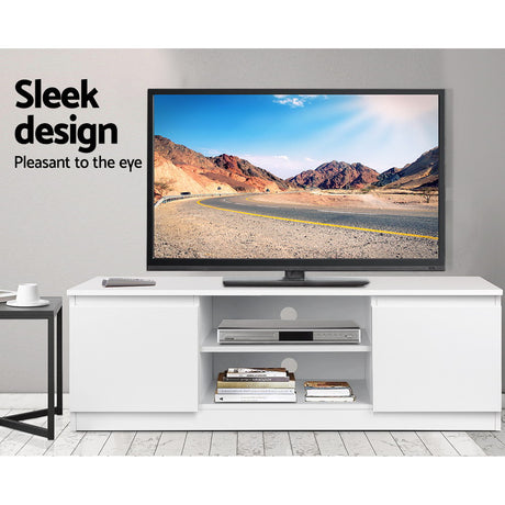 Artiss Anita 120cm White TV Cabinet with Slide-Out Drawers and Open Shelves — Allure Home Collections
