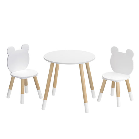Kids Table and 2 Chairs Set, White