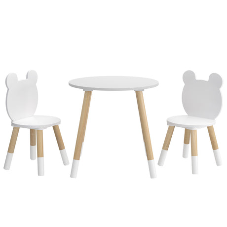 Kids Table and 2 Chairs Set, White
