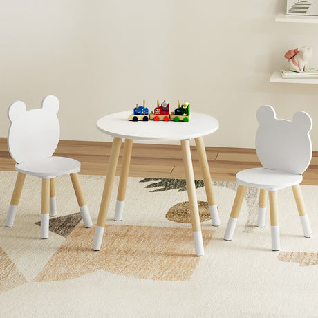 Kids Table and 2 Chairs Set, White