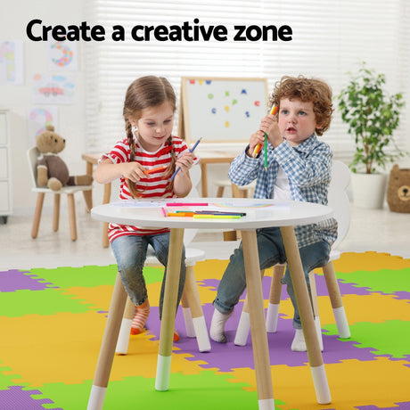 Kids Table and 2 Chairs Set, White