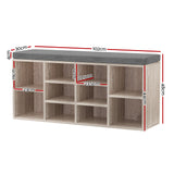Artiss BOA Pine Shoe Rack Cabinet Bench — Fabric Seat, 2-in-1 Design — Allure Home Collections