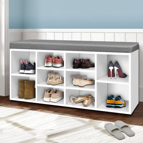 Artiss BOA Multifunctional Shoe Rack Storage Cabinet Bench — Two-Tone Design — Allure Home Collections