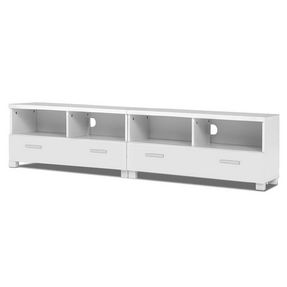 Artiss Eddie 180cm White TV Cabinet — Melamine Finish with Ample Storage — Allure Home Collections