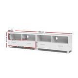 Artiss Eddie 180cm White TV Cabinet — Melamine Finish with Ample Storage — Allure Home Collections