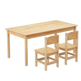 Keezi Kids Table and 2 Chairs Set — 100% Pinewood, Natural — Allure Home Collections
