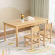 Keezi Kids Table and 2 Chairs Set — 100% Pinewood, Natural — Allure Home Collections