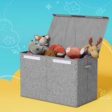 Large Toy Box Chest with Flip Top Lid, Grey