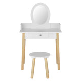 Keezi Kids Dressing Table and Chair Set — MDF with Rubberwood Legs, Detachable Mirror — Allure Home Collections