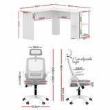 Lyons Office Desk, White 136cm