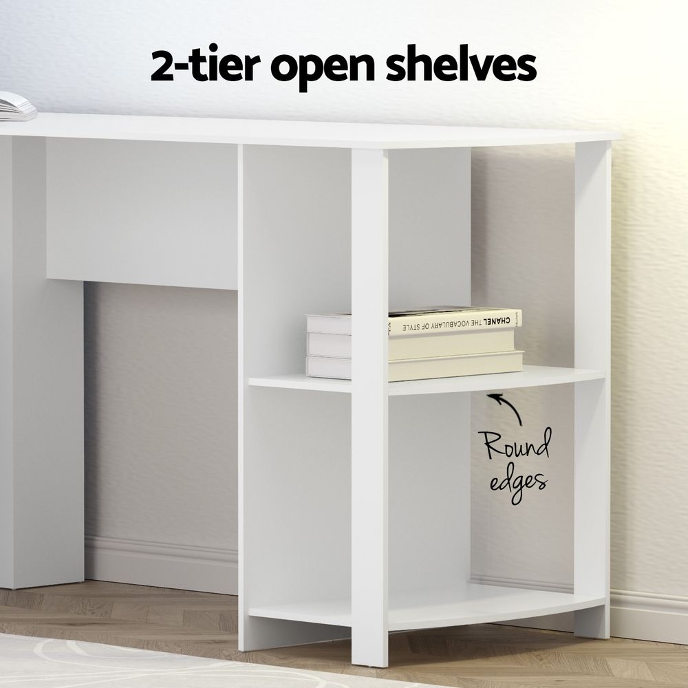 Lyons Office Desk, White 136cm