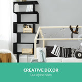 Artiss RIVA Black 6-Tier Bookshelf