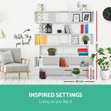 Artiss RIVA White 6-Tier Bookshelf
