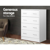 Artiss ANDES 4-Drawer Chest of Drawers in White — Allure Home Collections