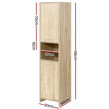 Moorak Tall Bathroom Tallboy, Oak image 3