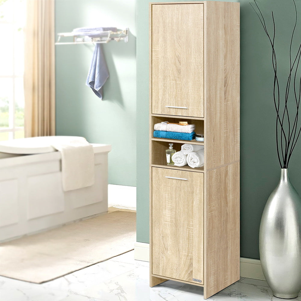Moorak Tall Bathroom Tallboy, Oak image 1