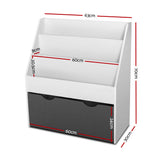 Keezi 3-Tier Kids Bookshelf and Magazine Rack — Integrated Toy Organiser — Allure Home Collections