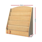 Keezi 5-Tier Kids Bookshelf and Magazine Organiser — Natural — Allure Home Collections