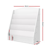 Keezi 5-Tier Kids Bookshelf and Magazine Organiser — White — Allure Home Collections