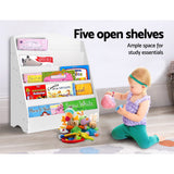 Keezi 5-Tier Kids Bookshelf and Magazine Organiser — White — Allure Home Collections