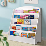 Keezi 5-Tier Kids Bookshelf and Magazine Organiser — White — Allure Home Collections