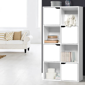 Painswick white 8 cube modular shelf with storage baskets