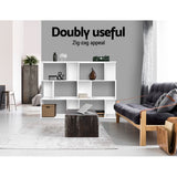 Artiss NINA White 3-Tier Zig-Zag Bookshelf