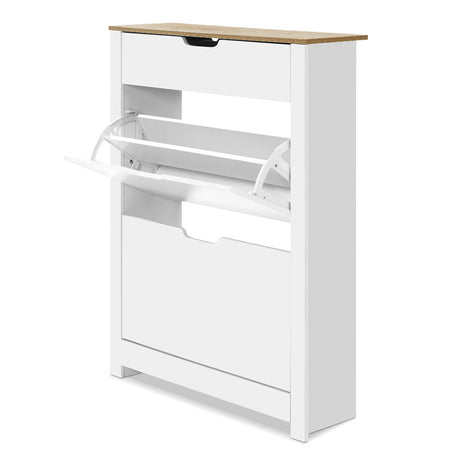 Artiss ANA 16-Pair White Shoe Rack Cabinet — Modern Contemporary Design — Allure Home Collections