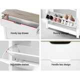 Artiss ANA 16-Pair White Shoe Rack Cabinet — Modern Contemporary Design — Allure Home Collections