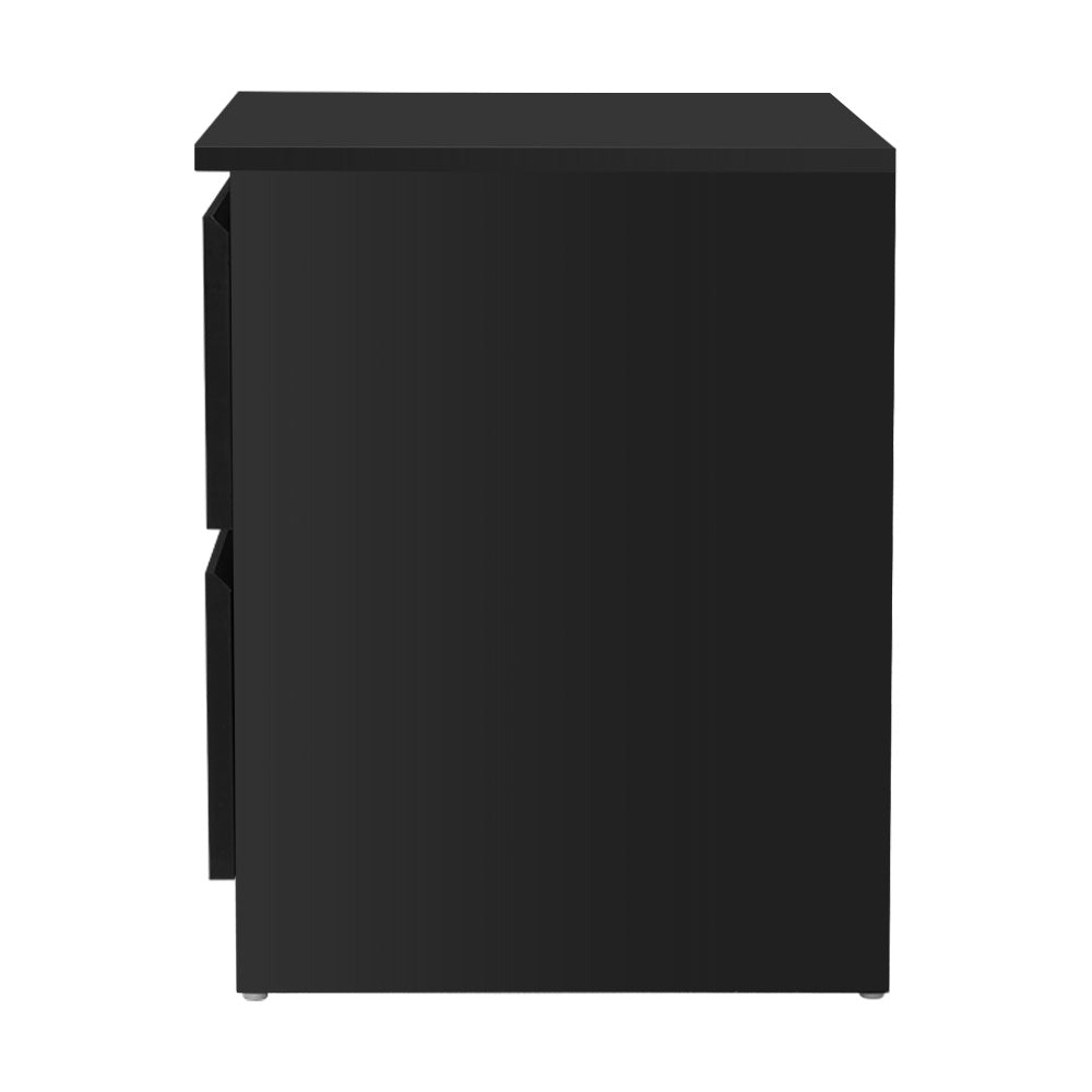 Alstonville 2 Drawer Bedside Table, Black