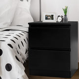 Alstonville 2 Drawer Bedside Table, Black