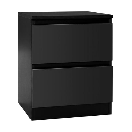 Alstonville 2 Drawer Bedside Table, Black