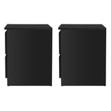 Alstonville 2 Drawer Bedside Table, Black 2pcs