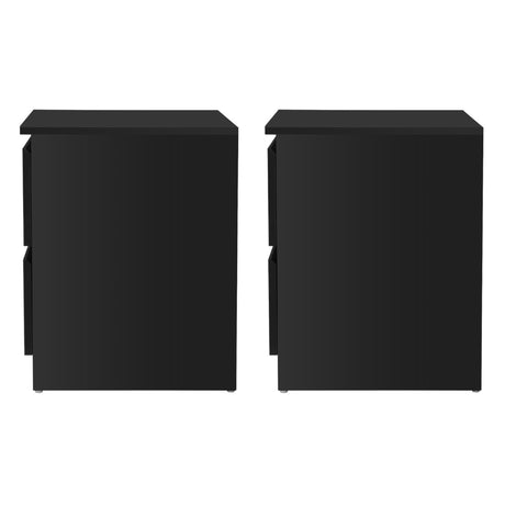 Alstonville 2 Drawer Bedside Table, Black 2pcs