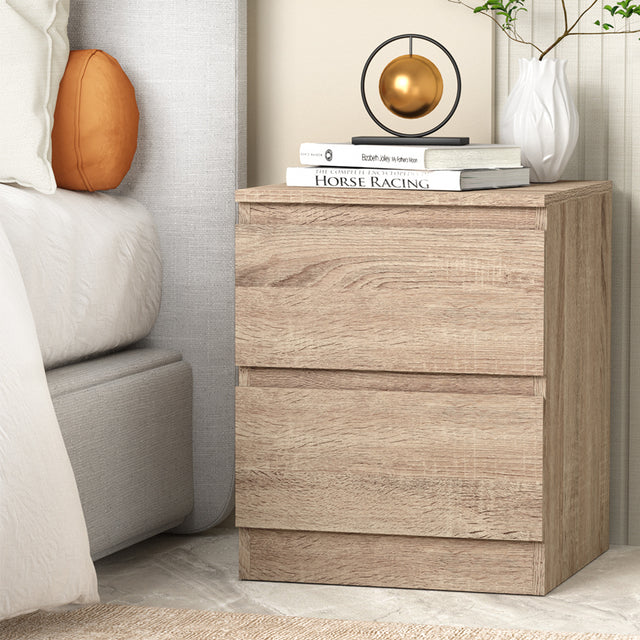 Alstonville 2 Drawer Bedside Table, Oak