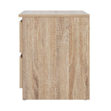 Artiss PEPE Compact Bedside Table with 2 Drawers — White and Oak — Allure Home Collections