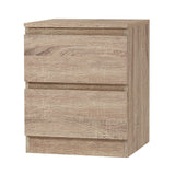 Artiss PEPE Compact Bedside Table with 2 Drawers — White and Oak — Allure Home Collections